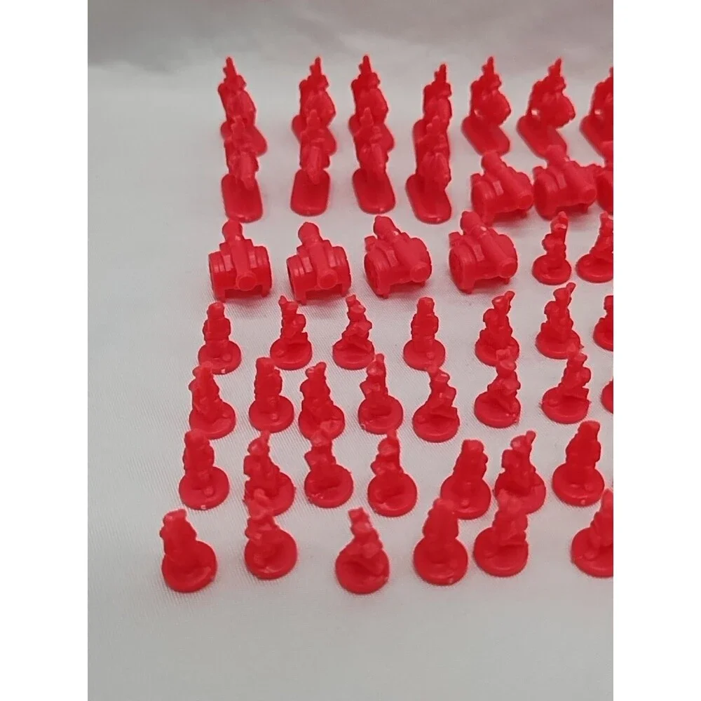 Set Of (60) 1993 Risk Red Board Game Player Pieces